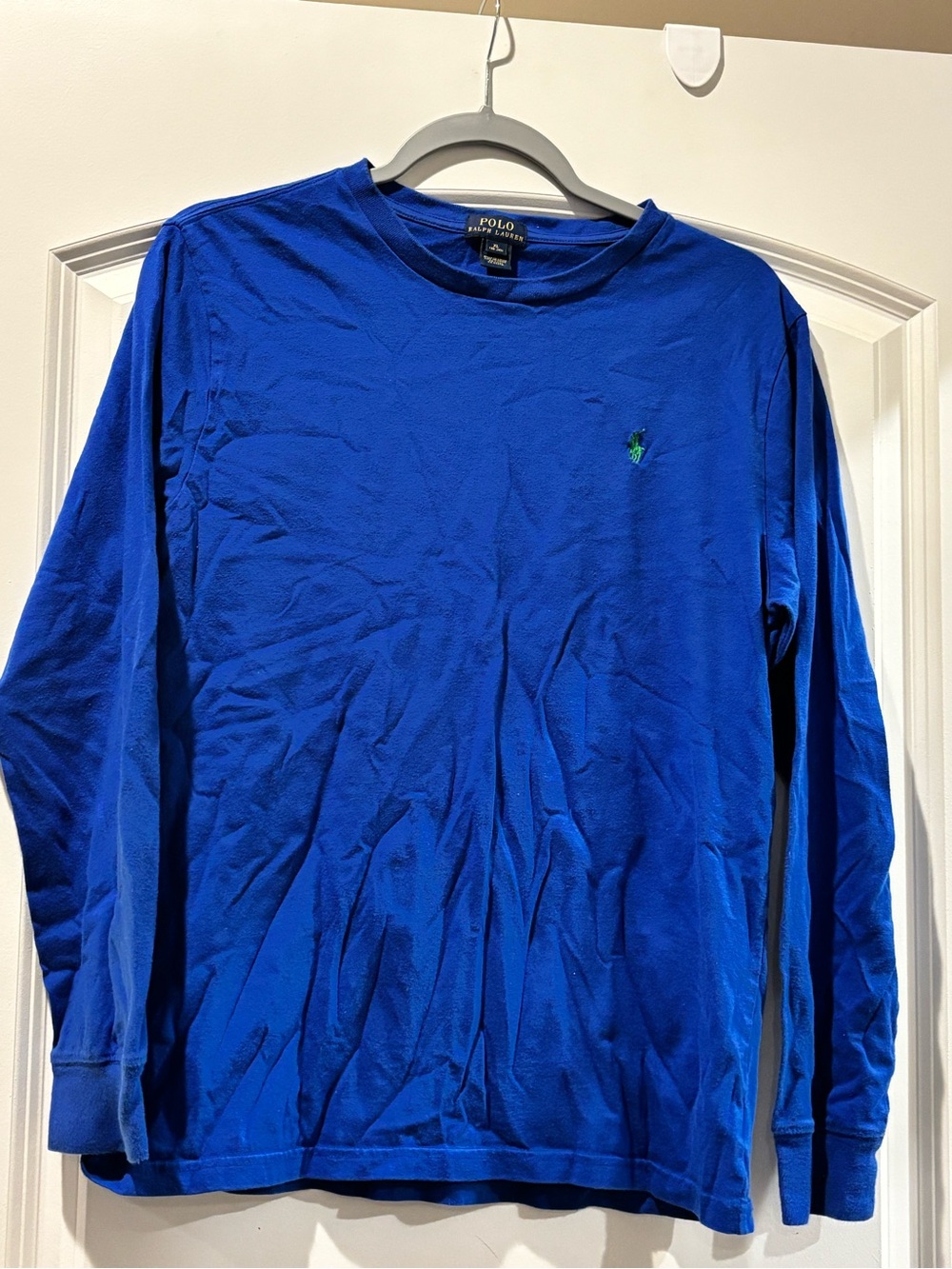 Polo by Ralph Lauren Long-Sleeve Crewneck Tee - Royal Blue with Green Logo